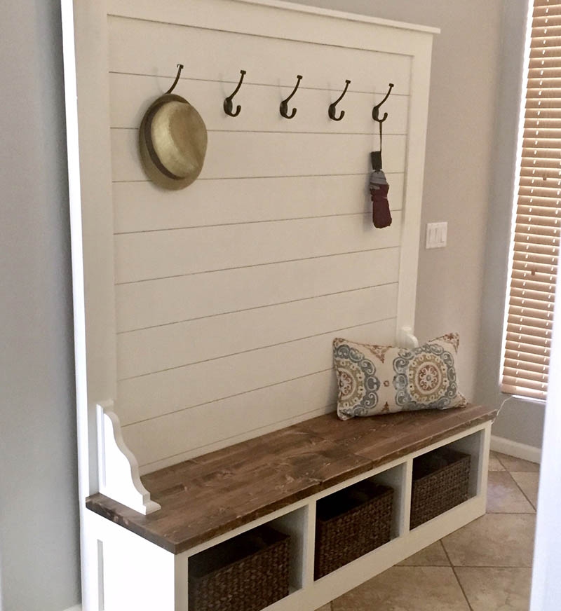 Shiplap Hall Tree Bench