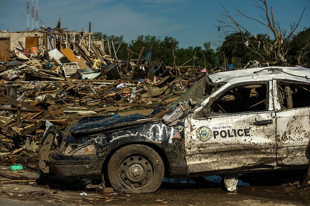 tornado aftermath in Oklahoma