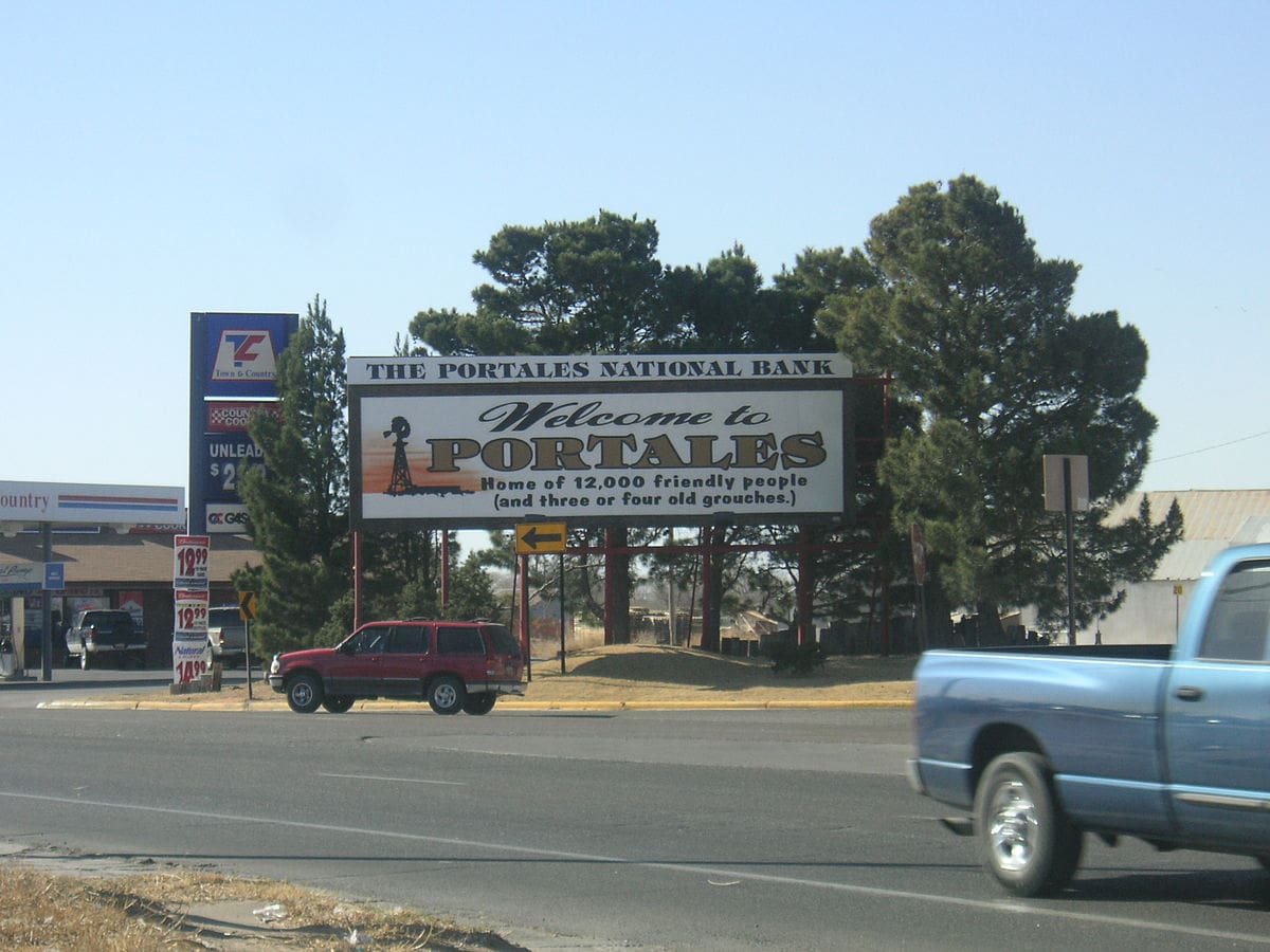 Portales NM welcome sign