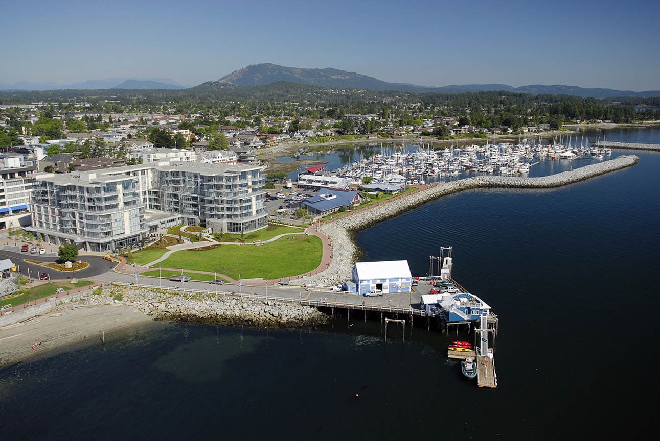 Aerial view of Sidney, BC, Canada