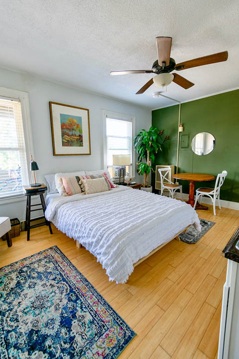 Bedroom With Bold Blue Rug Andrea Davis Unsplash 