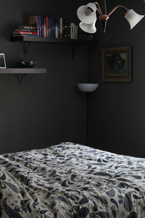 black bedroom interior