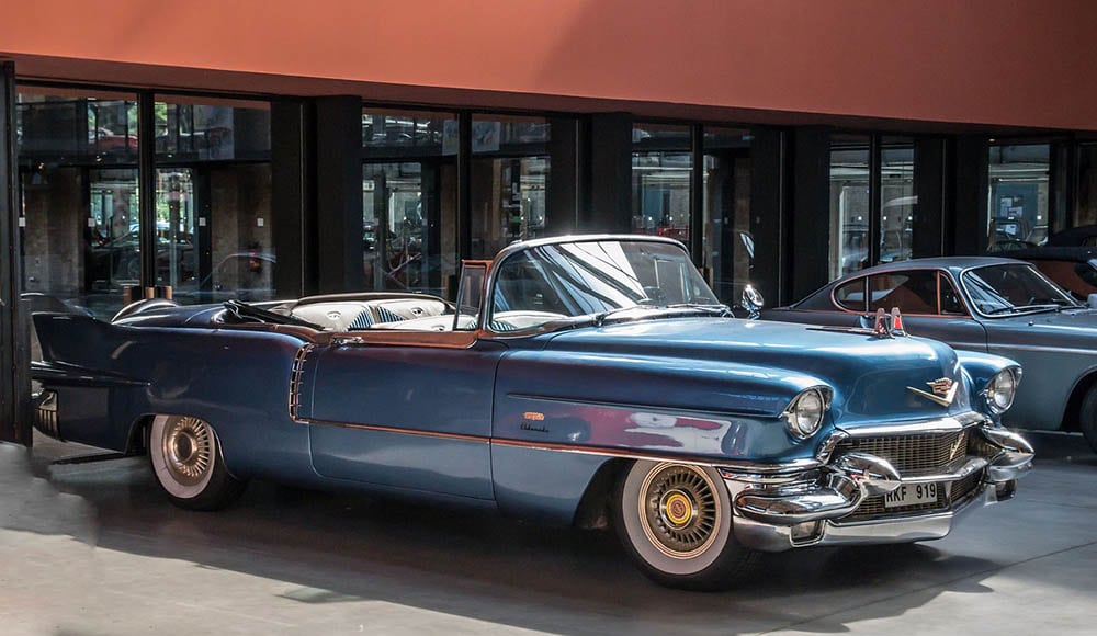 blue metallic cadillac