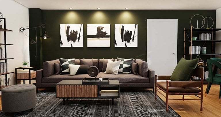 Living Room With Black Accent Wall Spacejoy Unsplash 768x406 