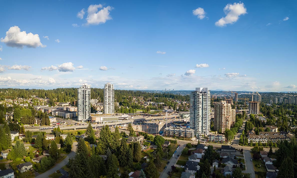 port moody in bc aerial view
