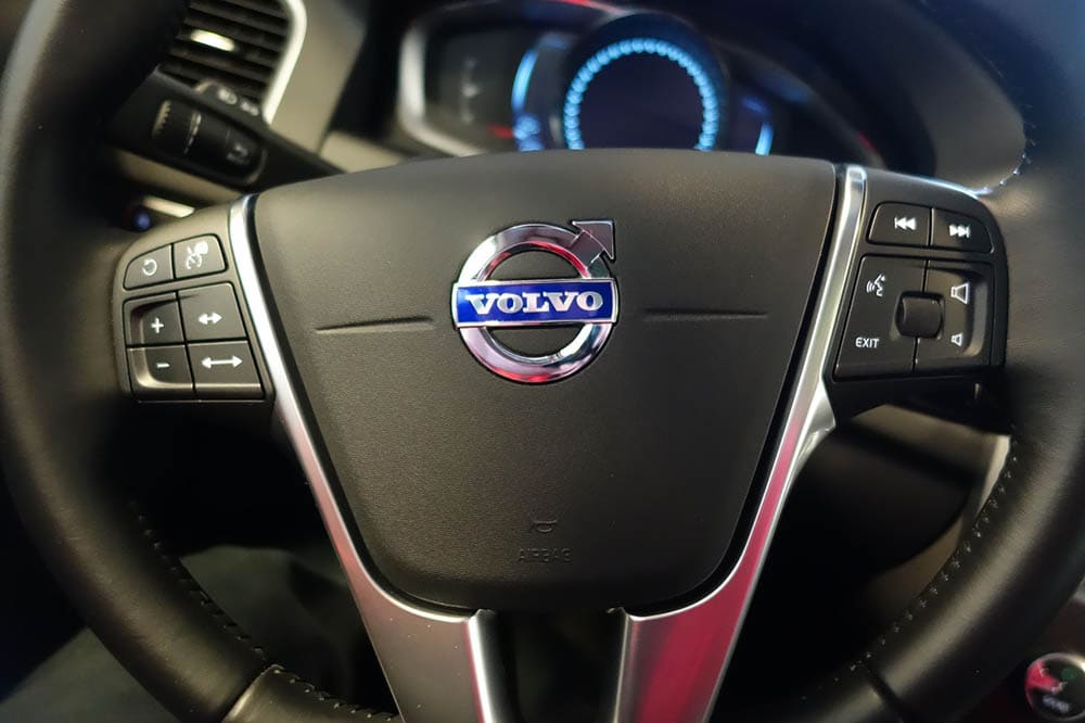 volvo logo on steering wheel