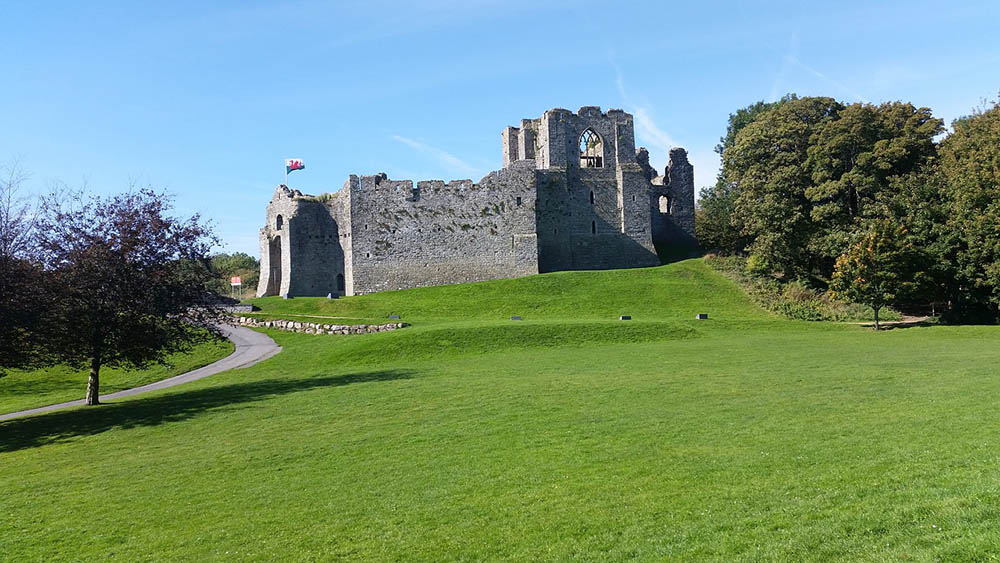 Oystermouth Castle in Swansea, England