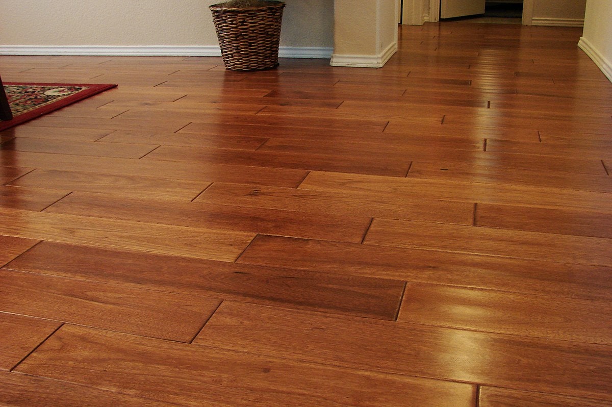 Wood flooring made of hickory wood