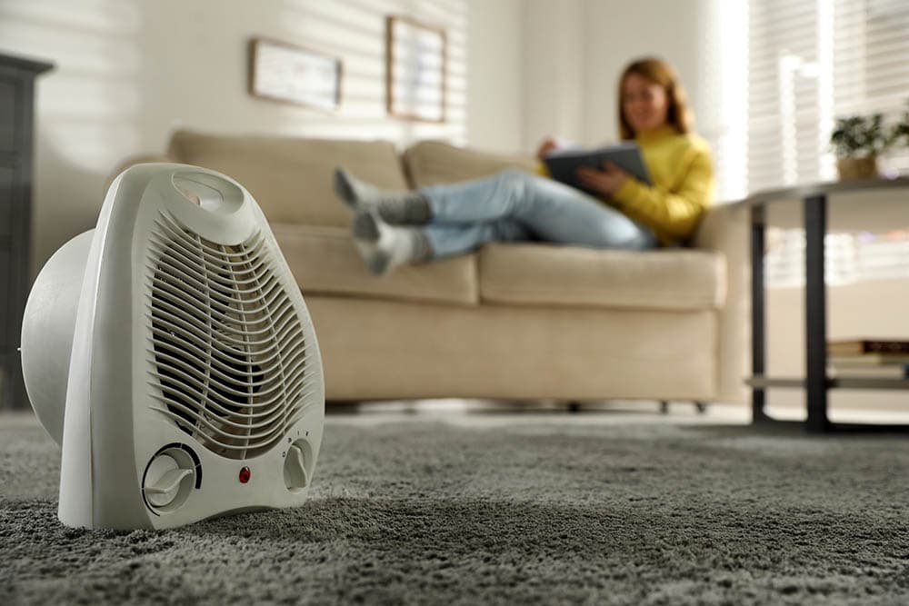 spot drying carpet using electric fan