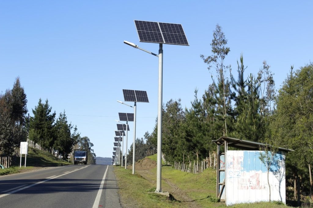 street lights powered by solar energy