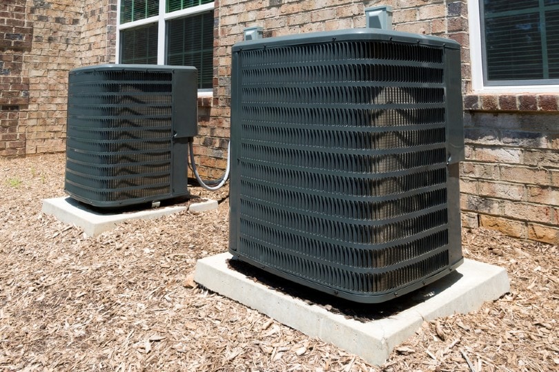 two central air conditioning units