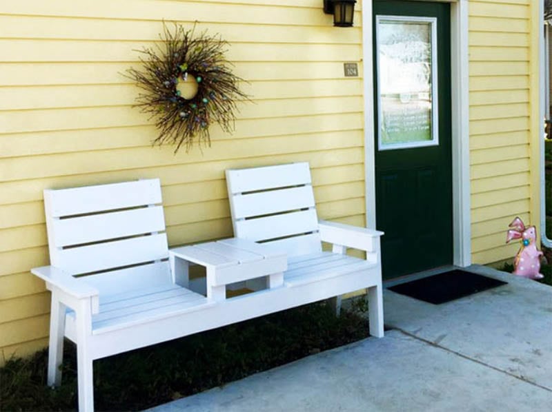 Cedar Bench with Table