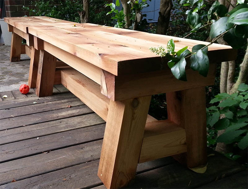 Cedar Bench with Truss