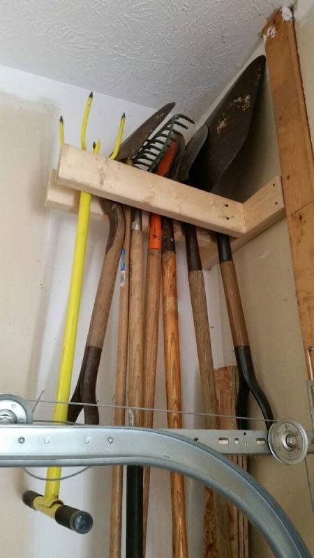 DIY super simple yard tool storage