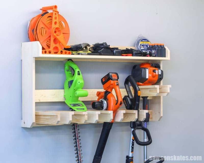 DIY yard tool rack