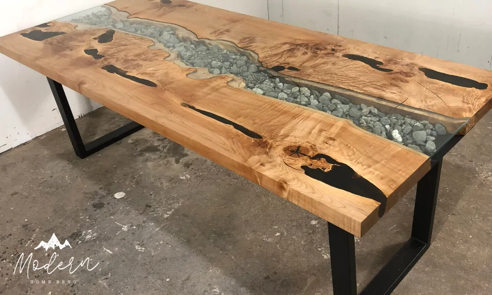 How to build a live edge table river style dining table DIY