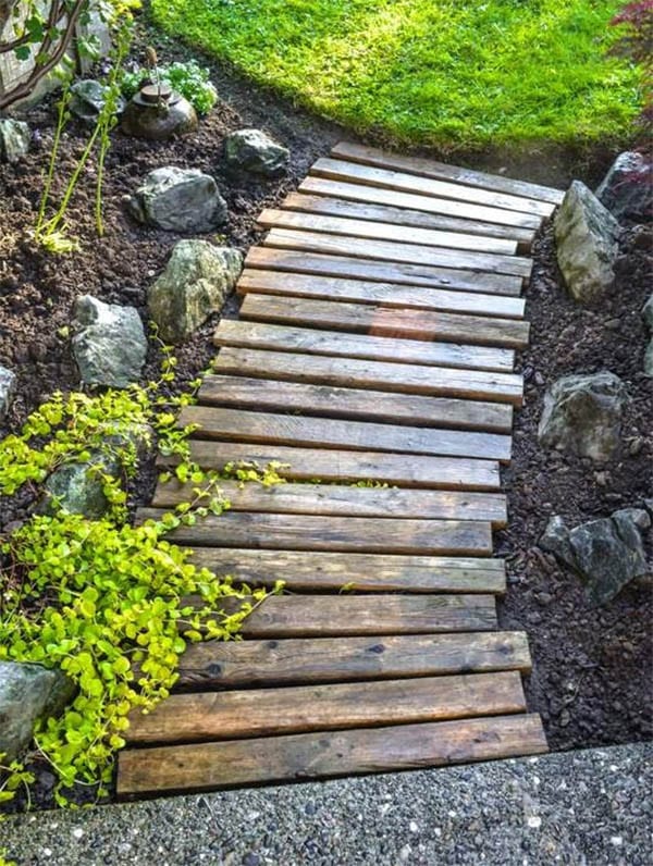 Reclaimed Wood Garden Path