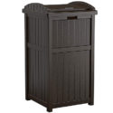 Suncast Resin Outdoor 33 Gallon Hideaway Trash Can for Dog Poop