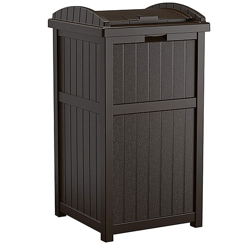 Suncast 33 Gallon Can Resin Outdoor Trash Hideaway with Lid
