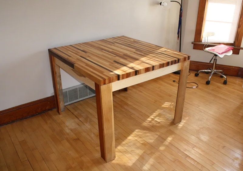 diy butcher block hardwood table
