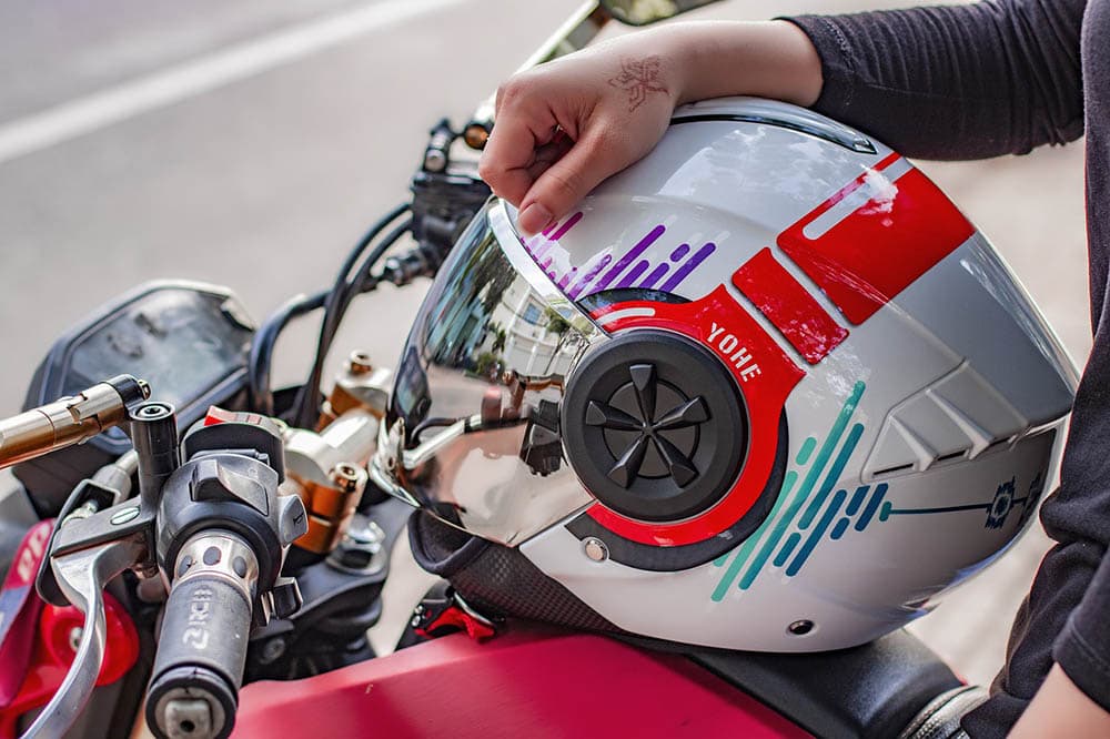 repainting motorcycle helmet