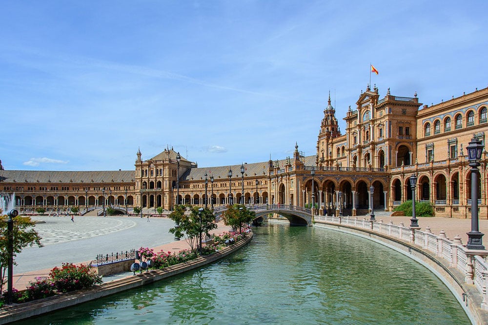 city square in seville, spain