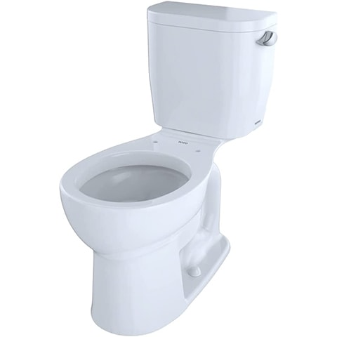TOTO CST243EFR#01 Entrada Two-Piece Round 1.28 GPF Universal Height Toilet with Right-Hand Trip Lever