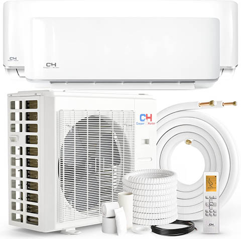 Cooper & Hunter 18,000 BTU Dual 2 Zone 12,000 + 12,000 BTU Wall Mount Ductless Mini Split Heating System