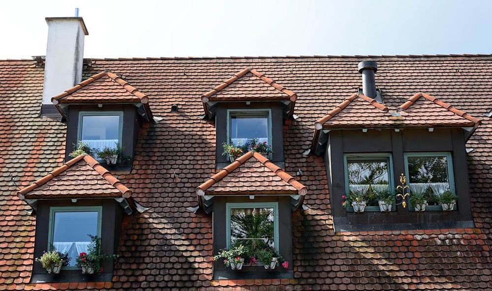 architectural shingles on a multi-storey house