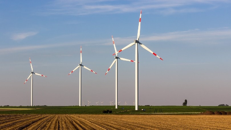 four wind turbines