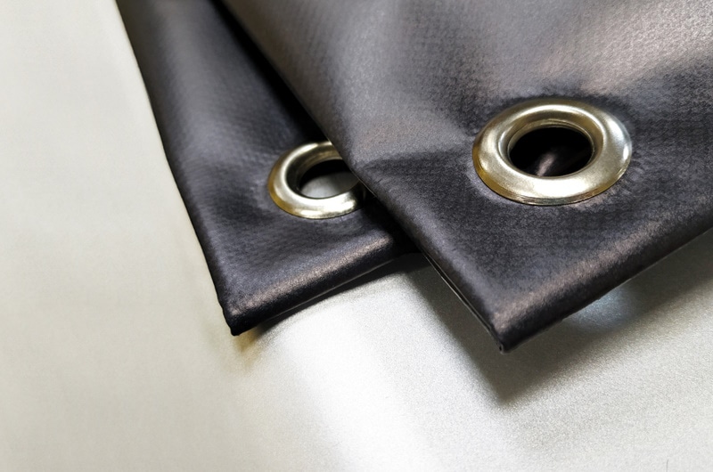 grommet inserted in a canva