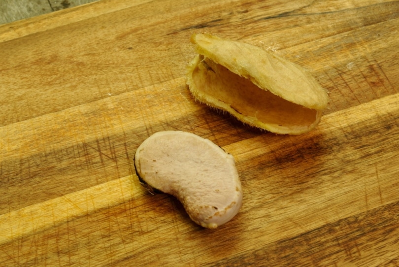 mango seed in wooden table