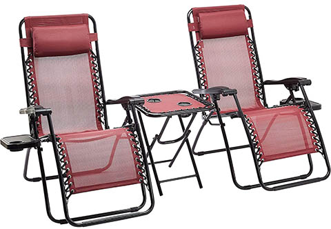 Amazon Basics Textilene Outdoor Adjustable Zero Gravity Folding Chair