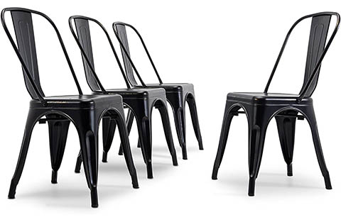 Belleze Stackable Metal Chairs
