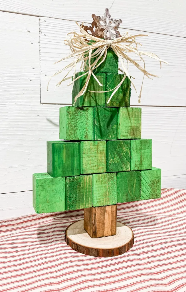 DIY Scrap Wood Block Christmas tree by Lizzy & Erin