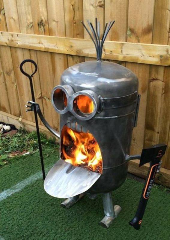 DIY metal propane fire pit