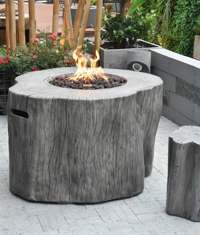 DIY tree stump fire pit