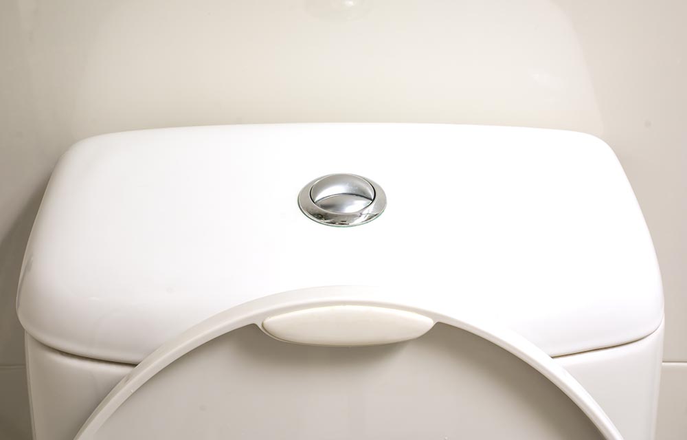 close up toilet tank