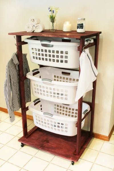 DIY Rolling Laundry Cart