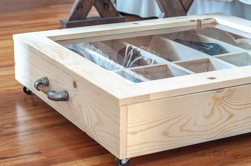 DIY UNDER BED SHOE STORAGE