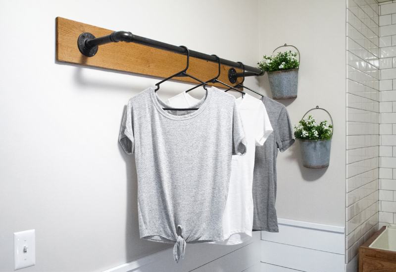 DIY Wall Mounted Clothing Rack