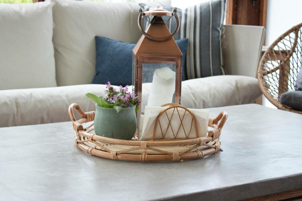 DIY outdoor concrete coffee table