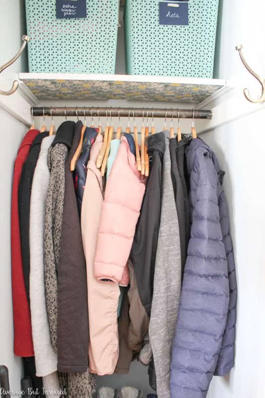 DIY small coat closet organization makeover