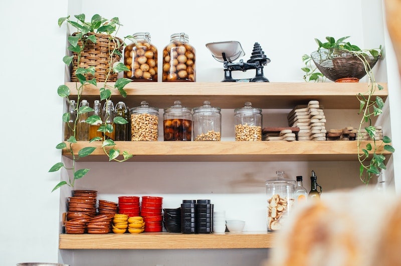 8 Clever Creative Pantry Organization Ideas In 2024 With Pictures   Kitchen Wooden Shelves With Glass Jars Rachel Claire Pexels 