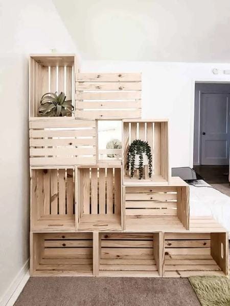 Super Easy DIY Crate Bookshelf for $100