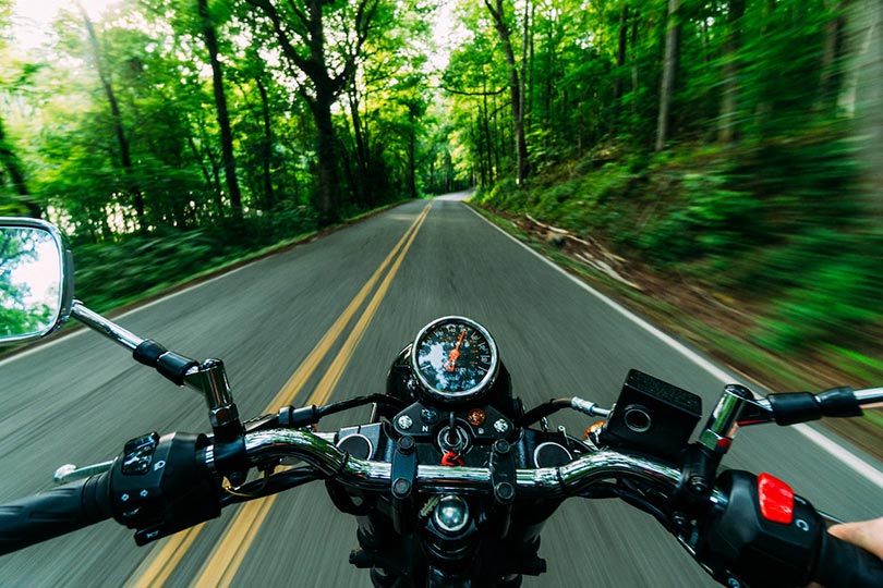 close up of a motorcyle running