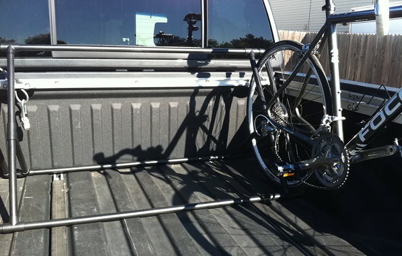 diy pvc truck bed bike rack