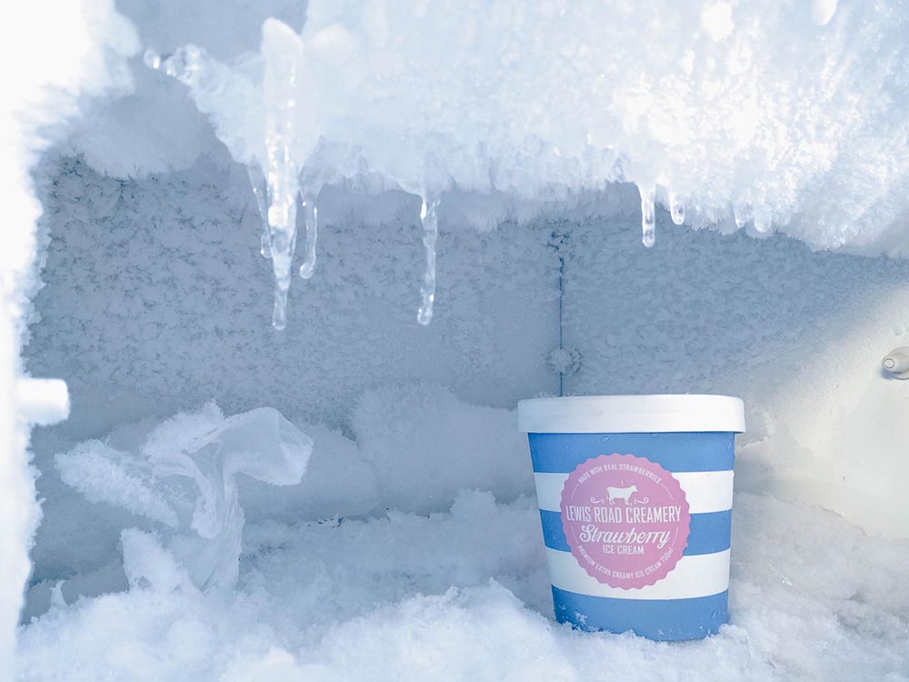 freezer with too much ice