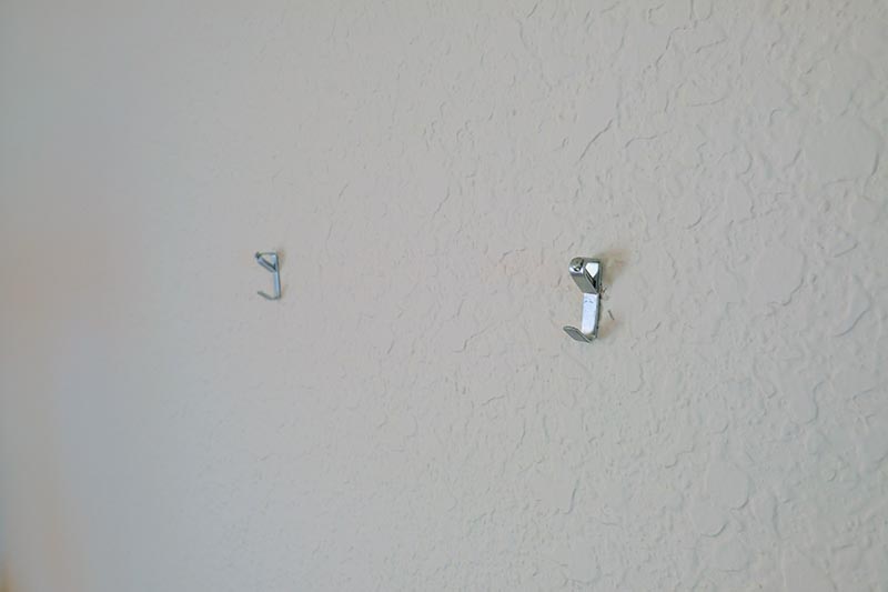 hanging hooks on the drywall