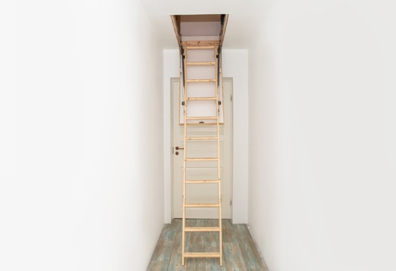 Wooden Foldable Attic Ladder FotoHelin Shutterstock 